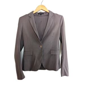 Theory Grey Italian Wool Blend Single Button Blazer Size 2